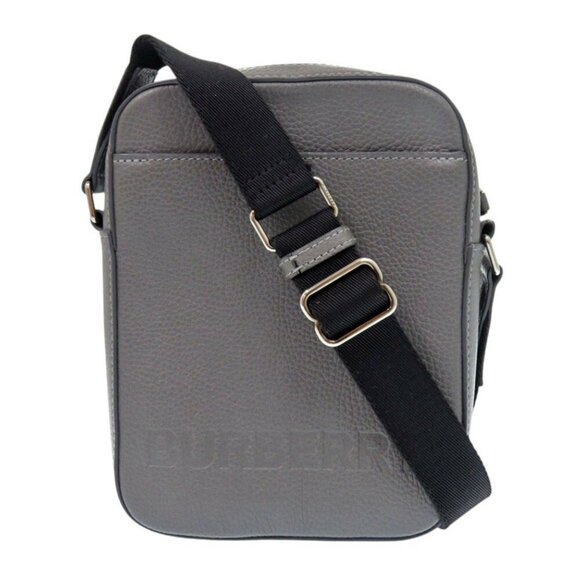 BURBERRY Grey Leather Shoulder Bag - Picture 1 of 8